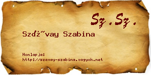 Szávay Szabina névjegykártya