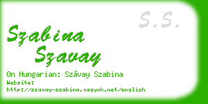 szabina szavay business card